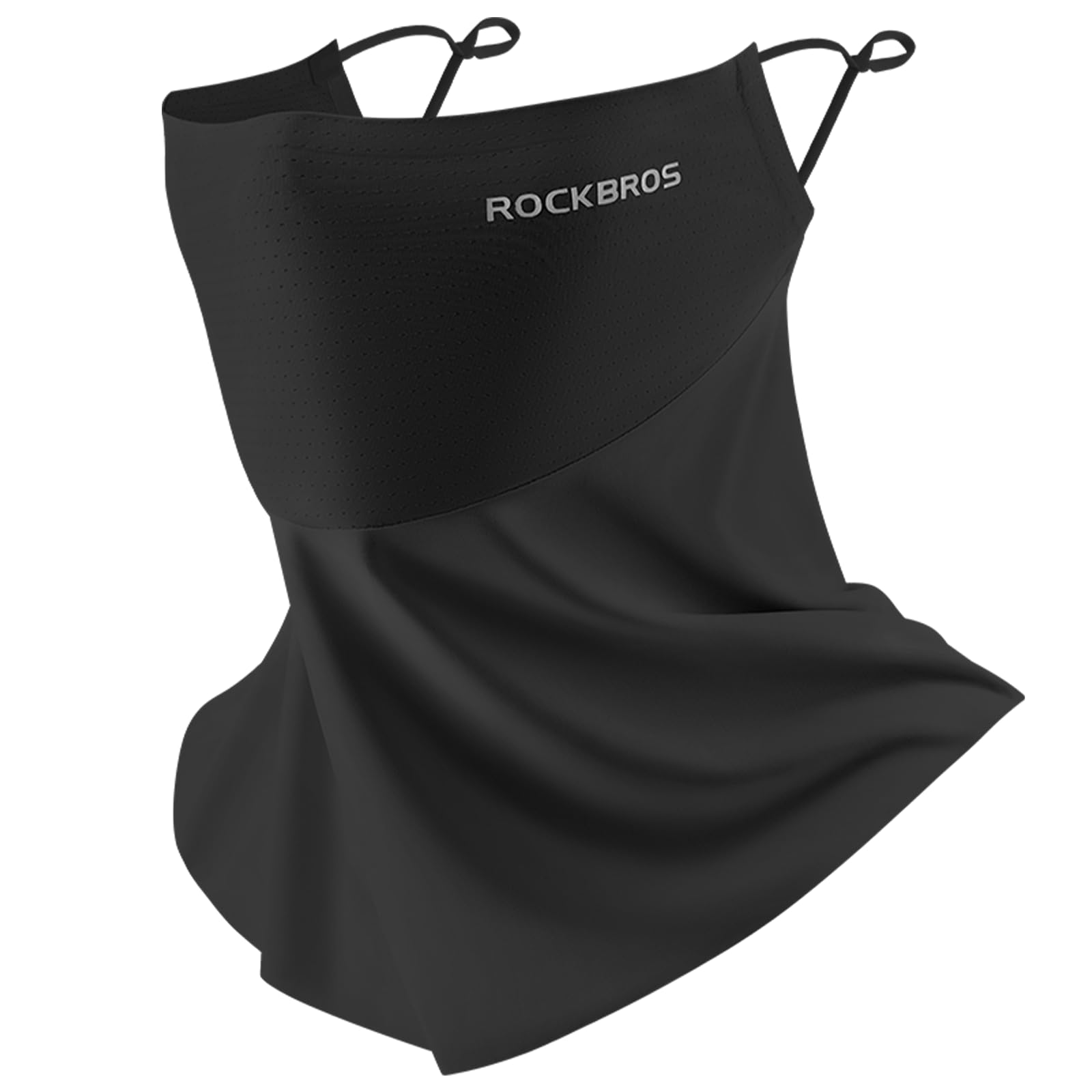 

ROCKBROS Face UV Summer Neck Cover with Mesh Nose and Mouth Sun UPF Ear Neck Warmer for and Mask, Protection, Cooling, Cover, Breathable, Protection, чёрный