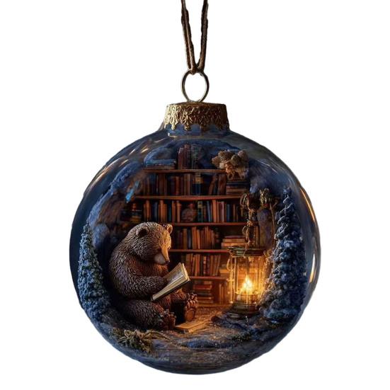 3D Wildlife Animal Christmas Ornaments Clear Plastic Xmas Ball Ornament Christmas