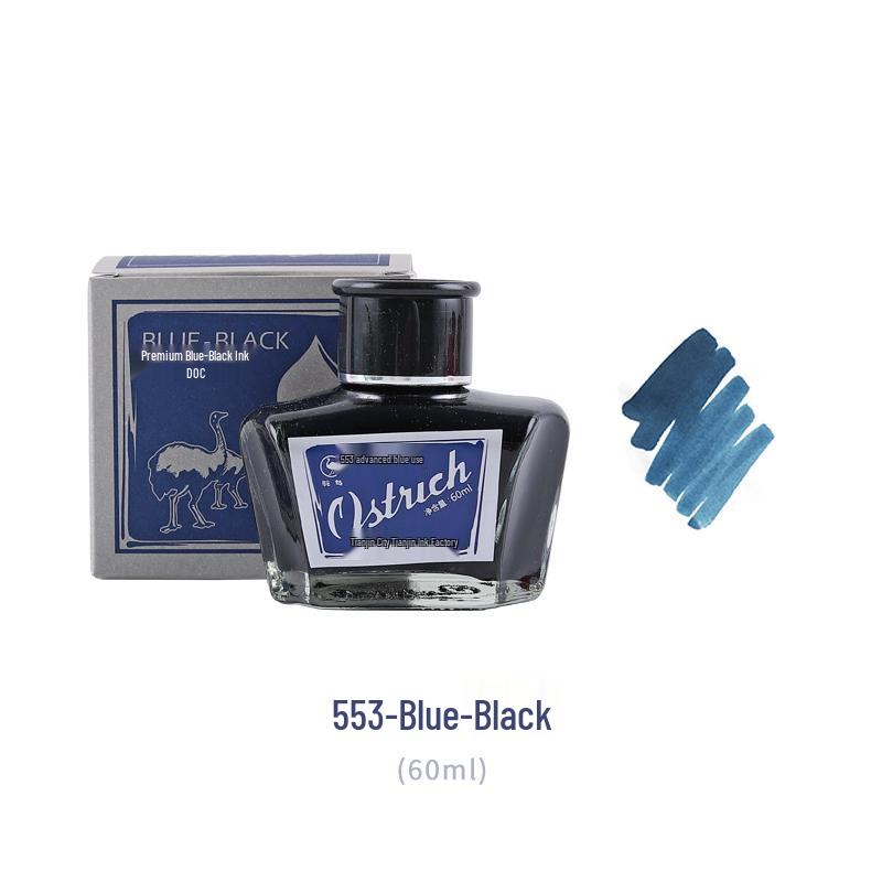 Ostrich Ink Series: Set of 3 Waterproof, Erasable Fountain Pen Inks - Red, Black, Pure Blue
