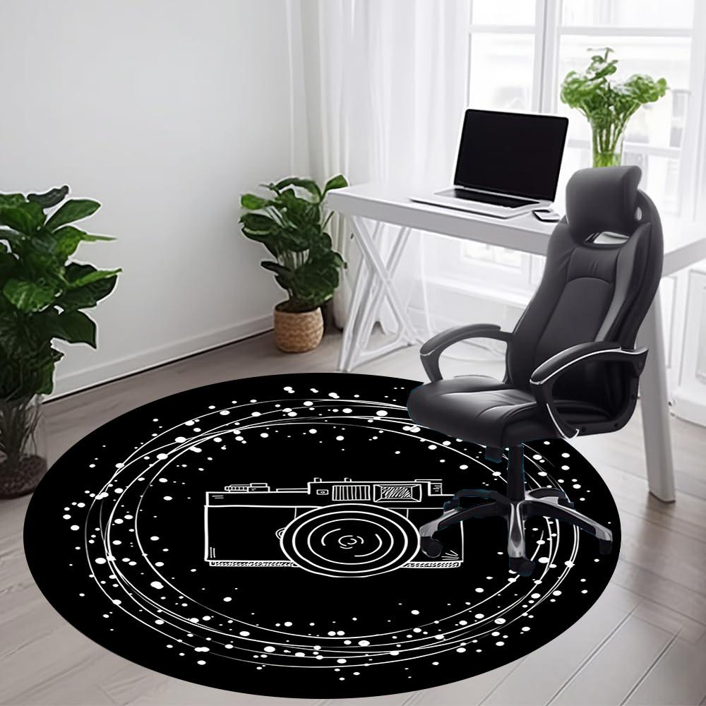 1PC Camera Galaxy Office Round Area Rug,  Mat Suitable ForOffice, Under Office Chairs Bedroom Living Room Home Decor, Room Deco