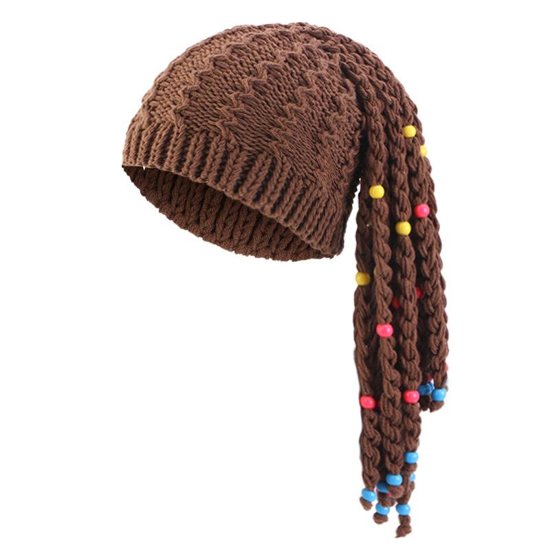 Hand-woven Braided Wool Hat, Autumn and Winter Warm Wig Hat, Funny Hat, Festival Hat