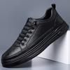 2025 Spring and Autumn New Men's Handmade Online Casual Leather Shoes Men's Youth Versatile Board Shoes Sleeve White Shoes 2603