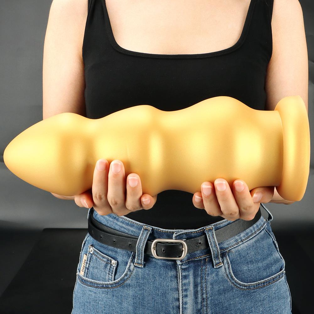 11cm Extra Large Giant Dildo Golden Silicone Anal Plug Fist Sex Supplies Extra Large Extra Thick Male and Female Anal Toys