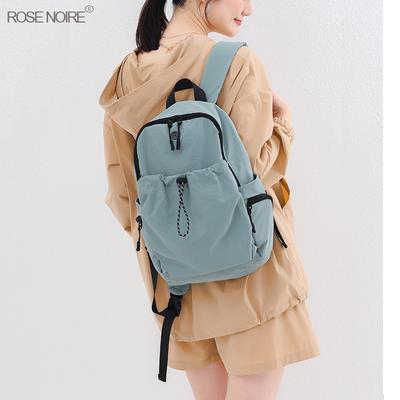 Casual Backpack Solid Color Versatile Backpack Lightweight Large Capacity Outdoor Backpack Harajuku Student Bag