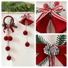 Christmas Decorations Red Xmas Bell Christmas Tree Hanging Ornaments Cute Bow Doorbell  New Year Party Supplies Gifts Navidad