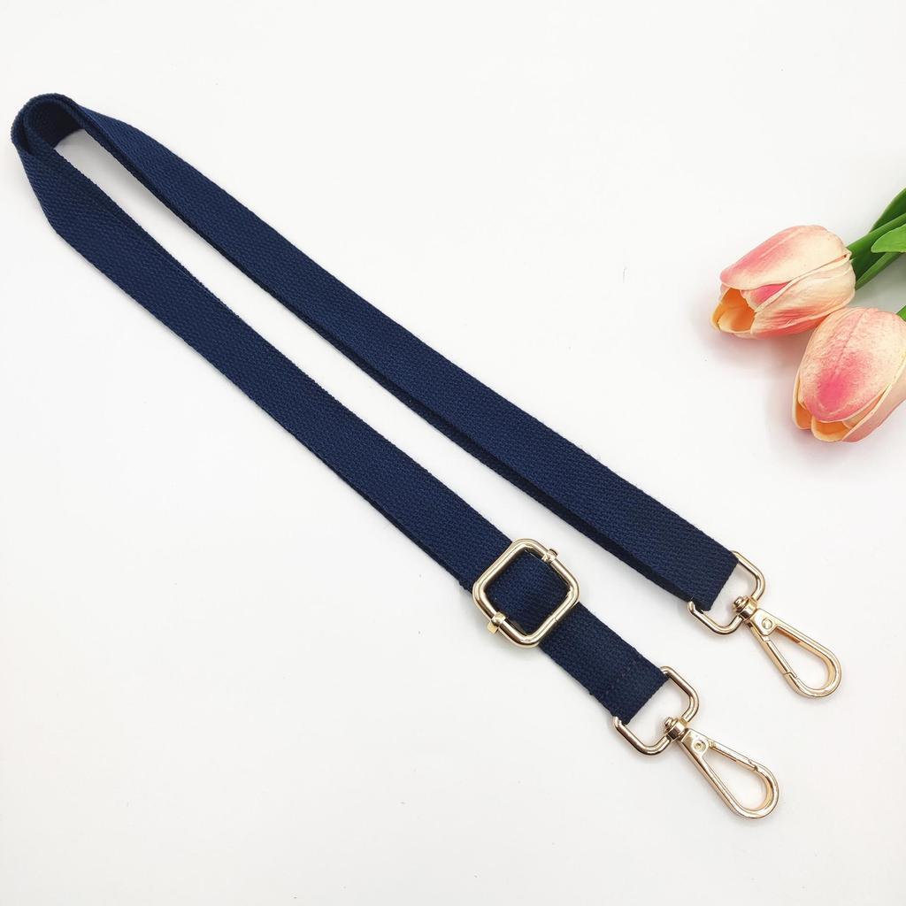 Adjustable 2cm Cotton Shoulder Strap - Solid Color Woven Replacement for Crossbody Bags