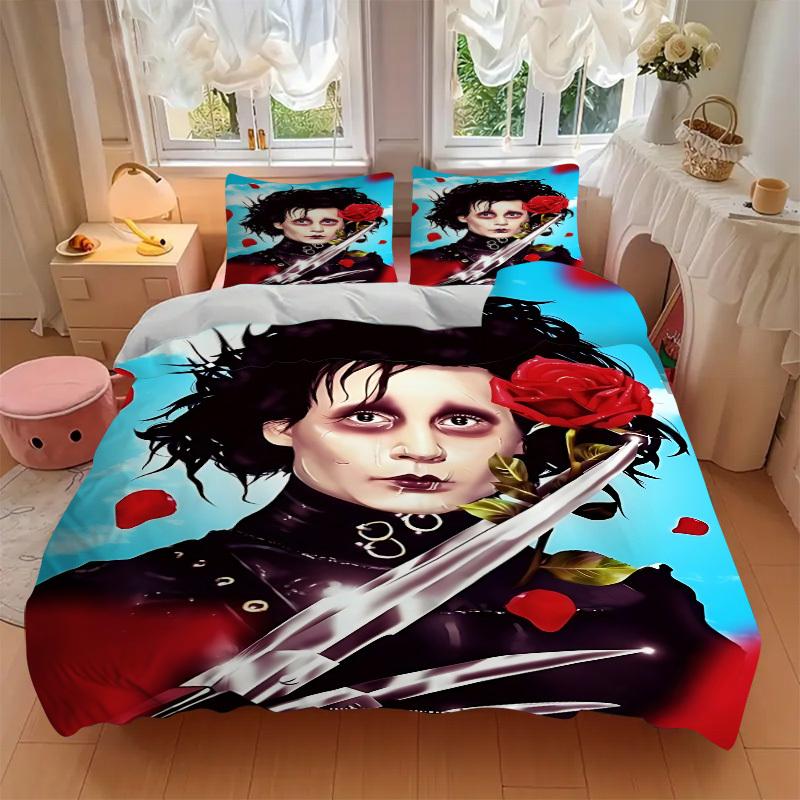 3pcs Edward Scissorhands Duvet Cover Set, 1 Duvet Cover + 2 Pillowcases (No Insert), High-Definition Print, Home & Dorm Set Yy251208088