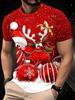 Christmas Men's T-Shirts Cute Santa Claus Print Summer Men Short Sleeve Tee Loose Y2k O-Neck Top Holiday Casual Men's Clothing