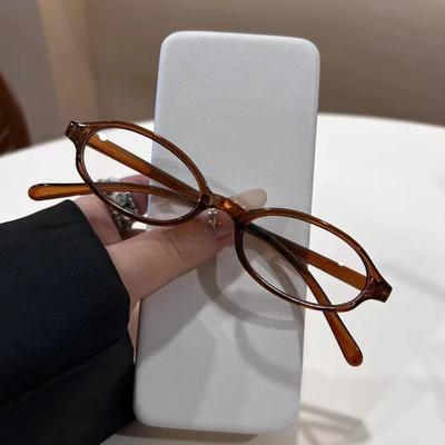 Y2K Brille Retro Brillengestell Elliptisches Gestell Brille Mode Dekorative Brille