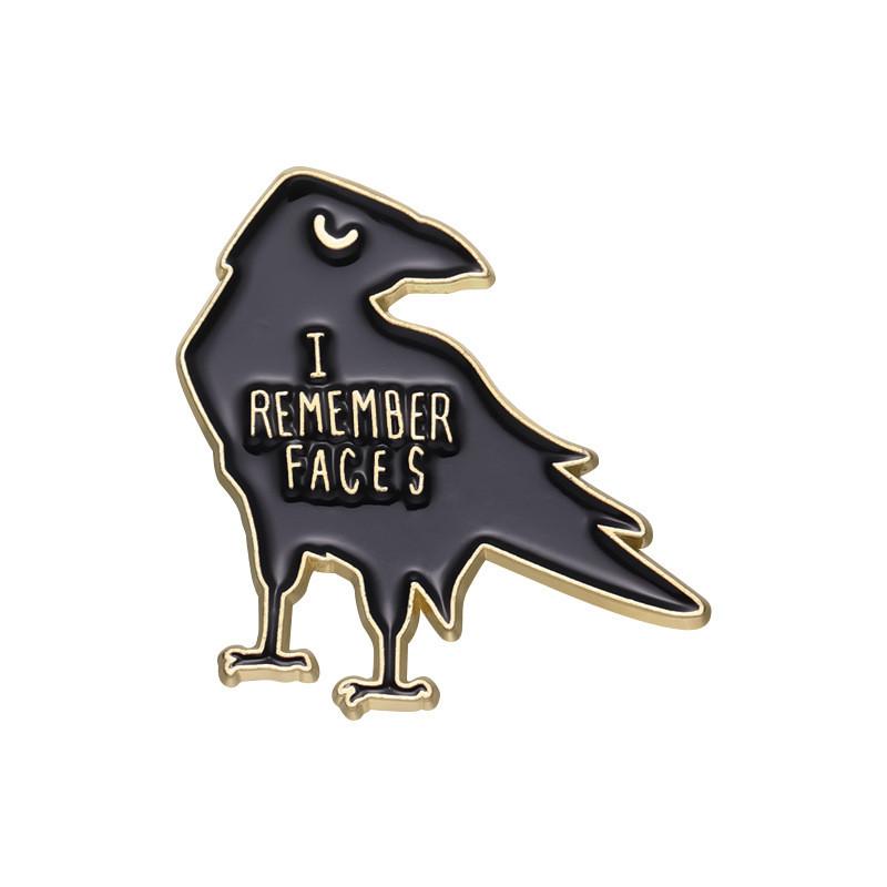 

Stylish Black Crow Brooch Elegant Animal Design Shadow Pin For Unisex Accessories Fashion