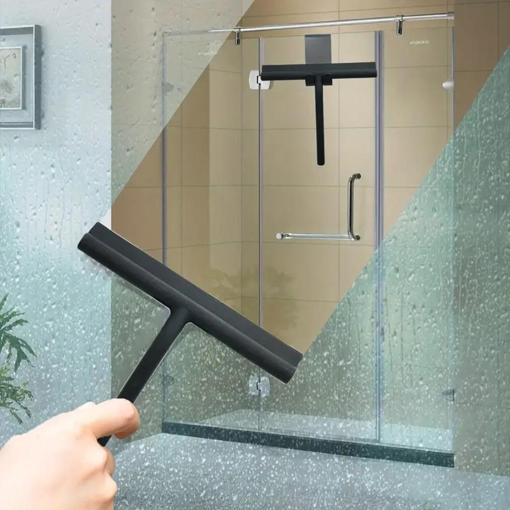Shower Squeegee Window Glass Wiper Silicone Scraper Cleaner Brush Long Handle Bathroom Mirror Wiper Scraper Cleaning Accessories