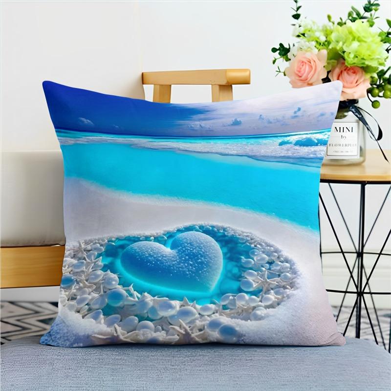 Ocean Beautiful Love Pillowcase Dormitory Decoration Office Living Room Home Pillowcase