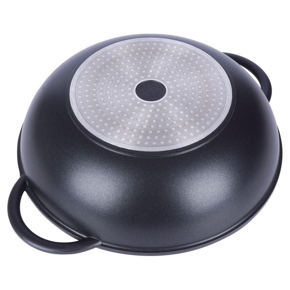 Padella wok in granito con coperchio in vetro GRANDE 32 cm