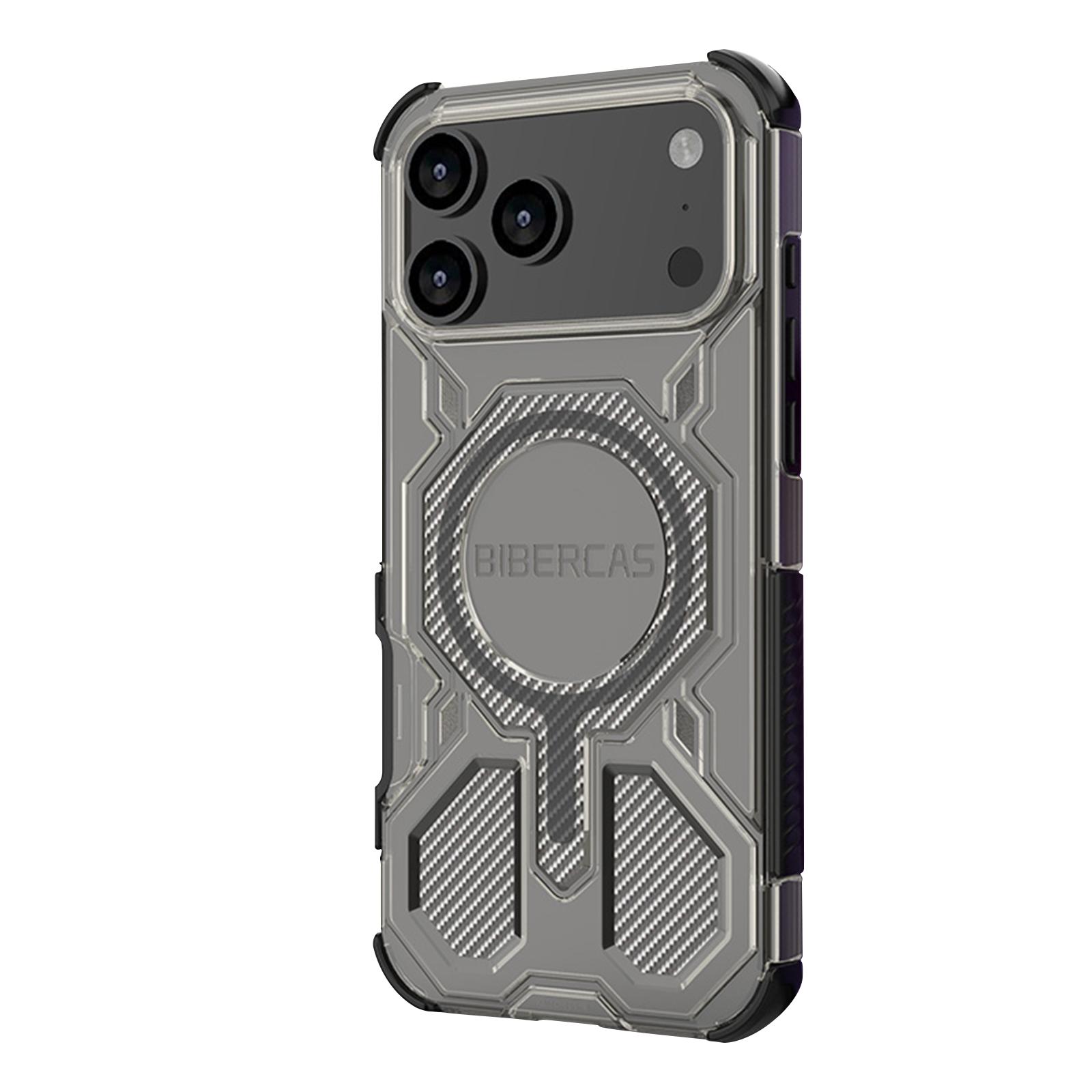 

BIBERCAS New Mobile Phone Case With Magnetic Suction And Four-sided,military-grade Anti-drop Mobile Phone Protective Case With Carbon Fiber Texture One Size