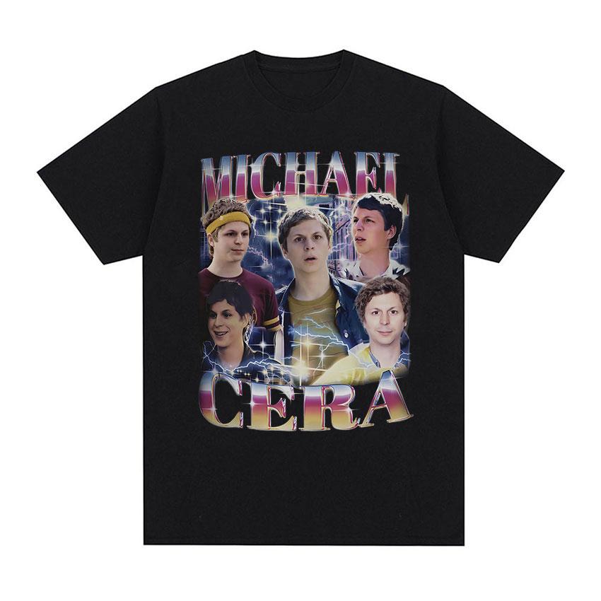 CHARM CLOTHINGS Zomer Klassiek Michael Cera Grafisch Heren Dames Casual Mode Retro Korte Mouw T-shirt 100% Puur Katoen Bedrukt T-shirt L