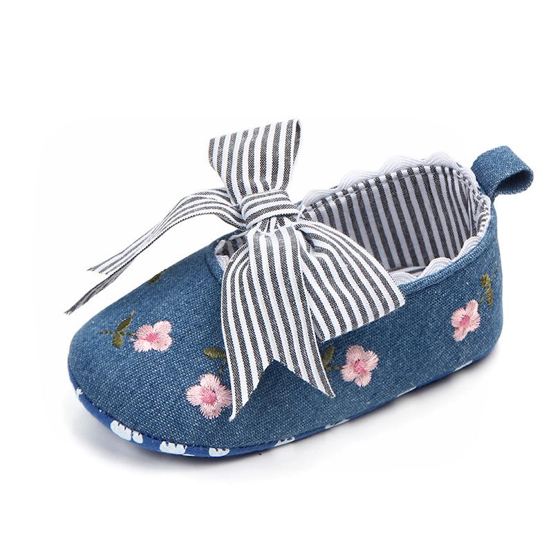 0-18 měsíců Dětské Dívčí Boty Jaro Podzim Vyšívané Květiny Kojenec Batole Holčička První chodítka Boty do postýlky pro novorozence