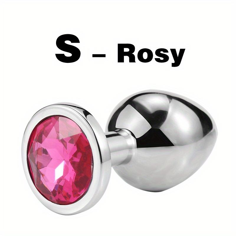 1pc Gemstone Base Stainless Steel Anal Plug - Smooth Body-Safe Metal Butt Plug for Couples Adult Pleasure Sex Toy