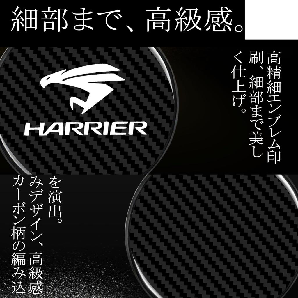 Harrier Exclusive Carbon Fiber Texture Coaster, Cup Holder Mat, Set of 2, Round, For