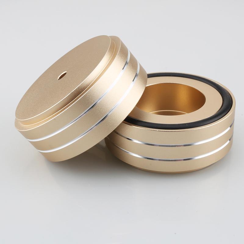 4pcs 58x22mm Aluminum HIFI AMP Speaker Isolation Stand Turntable DAC Feet Pad Gold Silver Speaker Feet Tuber Amplifier