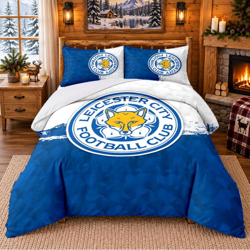 Leicester City Pattern Bedding 3Pcs Set Bed Sheet And Pillowcases For Indoor Bedroom