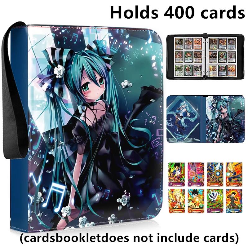 Hatsune Miku 400pcs/900pcs Card Album Book Folder 4/9 Card Slots Collections Zipper Double Pocket Zipper Card Binder Holder