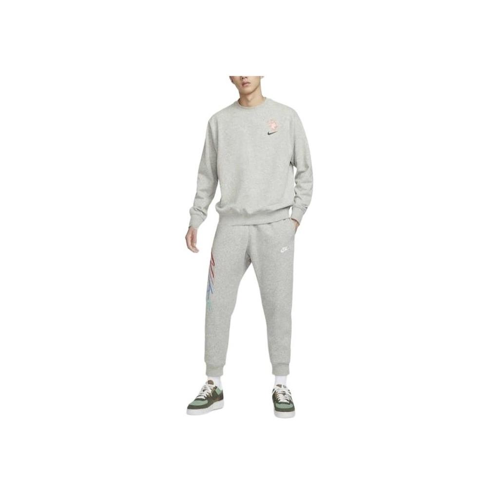 Nike Logo Fleece Warm Fashion Versatile Hoodie Men hoodies Light-Gray HV1739-063