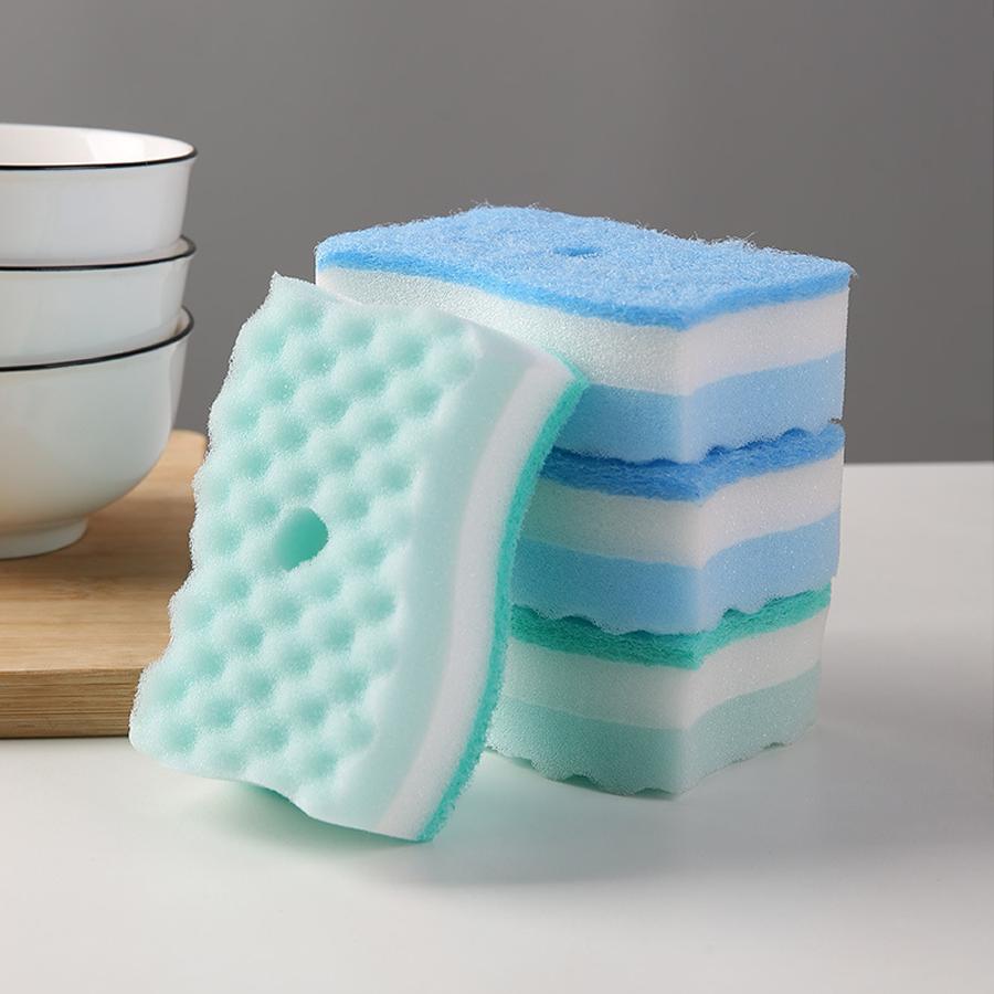 S-Shaped Dish Sponge - Absorbent Foaming Non-Scratch Kitchen Cleaning Tool 4-Pack