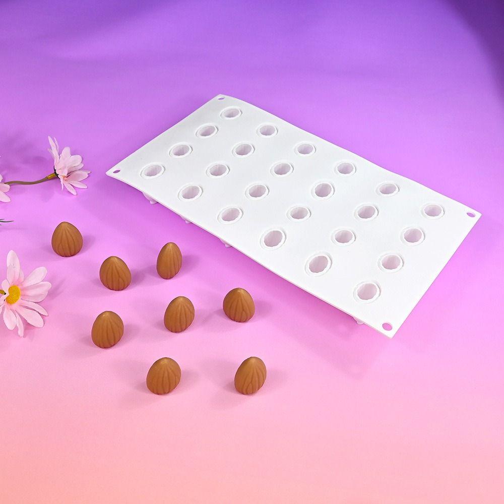 15 Cavity Almond Peach Chocolate Mold Silicone Peach Lemon Mousse Cake Mold Cylinder Flexible Dessert Mold for Dessert Baking