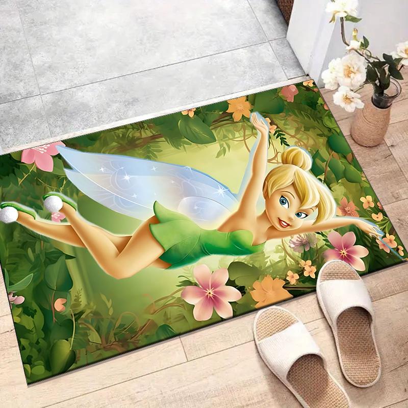 1pc T-Tinkerbell Design Printed Area Rug Carpet for Bedroom Living Room Home Decor Rugs Mat Non Slip Mat Rug for Bedside