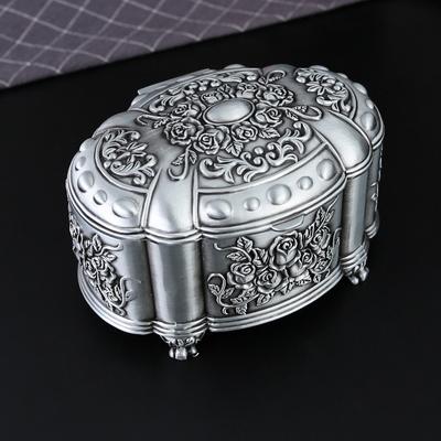 Caja de Joyería de Metal con Forma de Rosa Caja de Joyería Creativa de Princesa Europea Caja de Embalaje para Regalo de Boda Cumpleaños