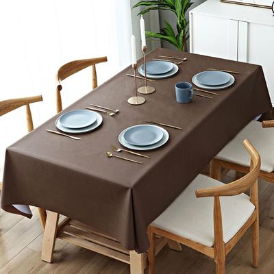 Solid Color PVC Tablecloth Simple Decoration Waterproof Tablecloth Heat Resistant Oil Resistant Square Table Cover Dining Room