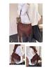 2025 Retro Suede Fringe Rivet Shoulder Bag for Women - Light Luxury Western Style