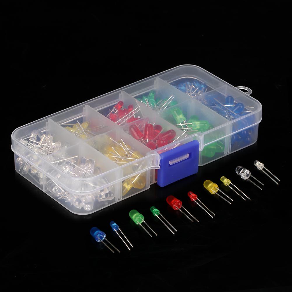 350PCS 3mm & 5mm Assorted Color LED Light Emitting Diode Assortment Kit