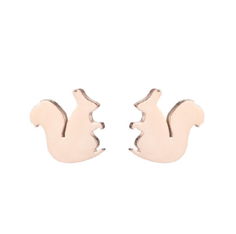 Edelstahl Niedliche Tier Ohrringe: Weihnachtsreh, Hund, Katze, Eichhörnchen, Igel, Dinosaurier