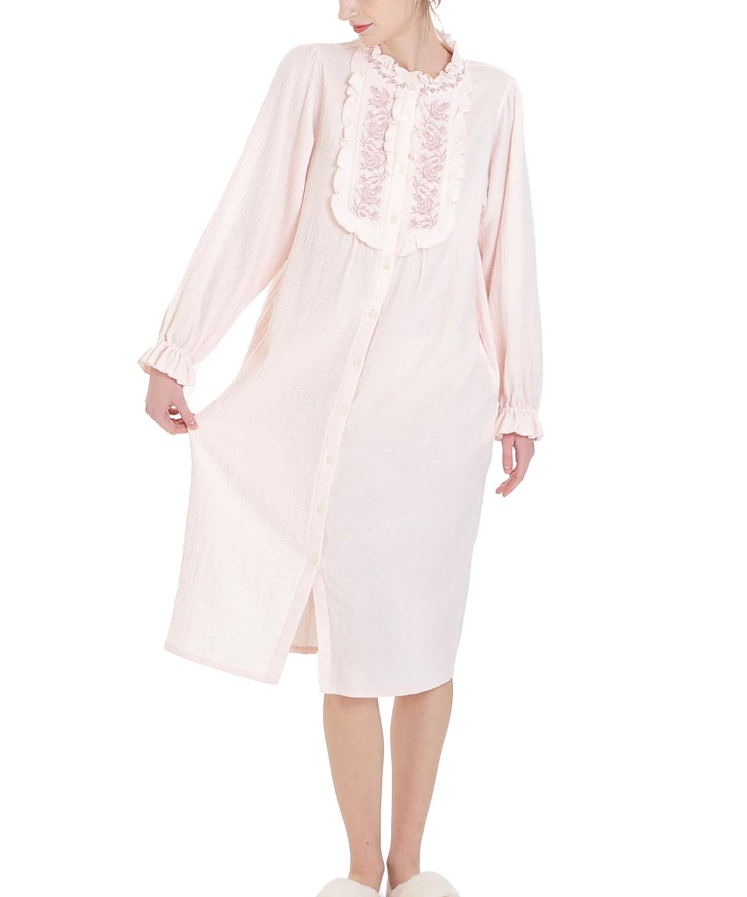 

Cream Puff Antique Embroidered Dress [Narue] Gauze(R) розовый