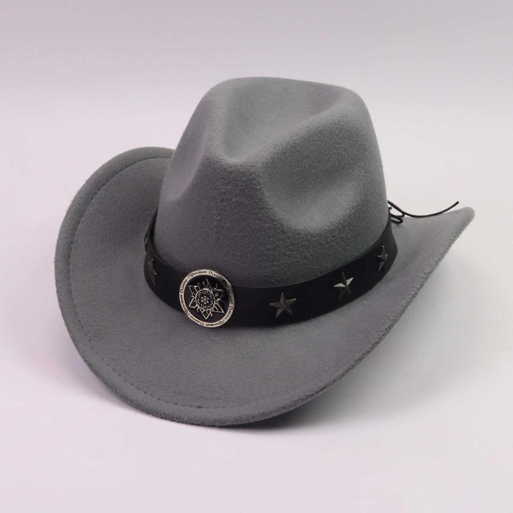 Western Cowboy Hat Tibetan Hat European and American Men's Top Hat Felt Hat Ethnic Style Women's Hat