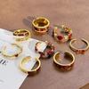 Angola Red Drop Oil Transfer White Opening Ring Retro Women'S Niche High-End Sense Light Luxury Temperament Ring