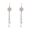 Korean Style Luxurious Tassel Earrings - European & American Fashion with Diamond-Studded Flower Design