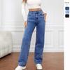 New European and American Women's Jeans Women's High-waisted Slim-fitting Straight Denim Trousers Are Popular