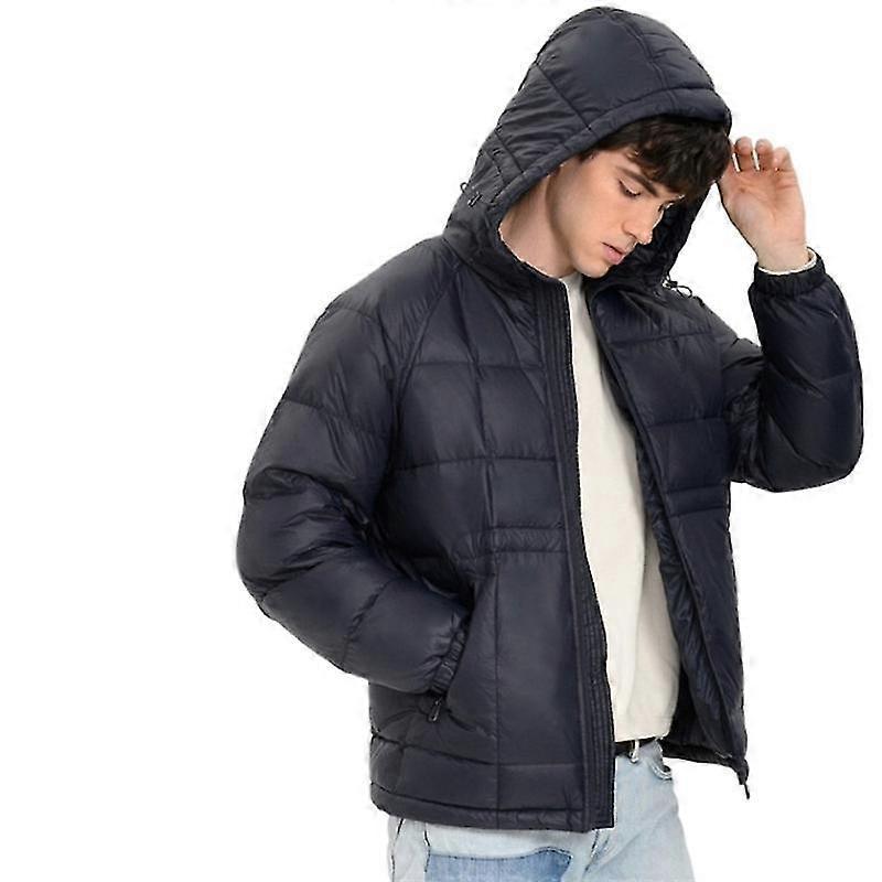 Men's Down Jacket Hooded Down Puffer Jacket Lightweight Insulated Down Jacket