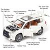 1:24 LM300H LX570 Car Model Toy Alloy Diecast Sound Light Pull Back Door Opened Miniature Models Birthday Gifts for Kids