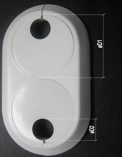 Double White Rosette (Plastic Collar For Covering Radiator Pipes) 16 Mm