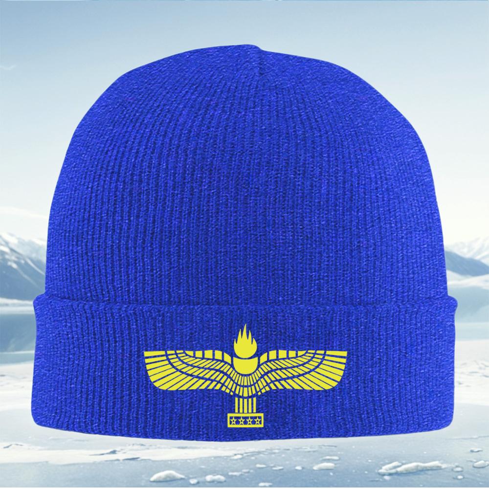 Wings sun flame stars symbol Men Women Unisex Knitted Hat Beanie Pullover Cap Winter Thermal Warm Christmas Outdoor Cycling Hiki