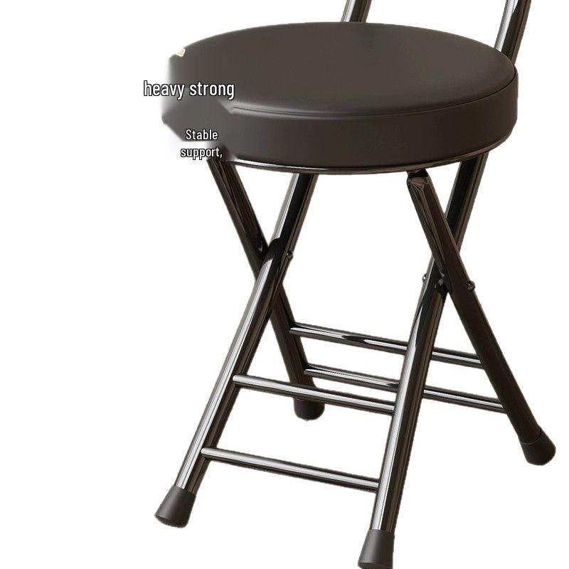 Compact Folding Dining and Leisure Chair with Backrest for Home and Dormitory