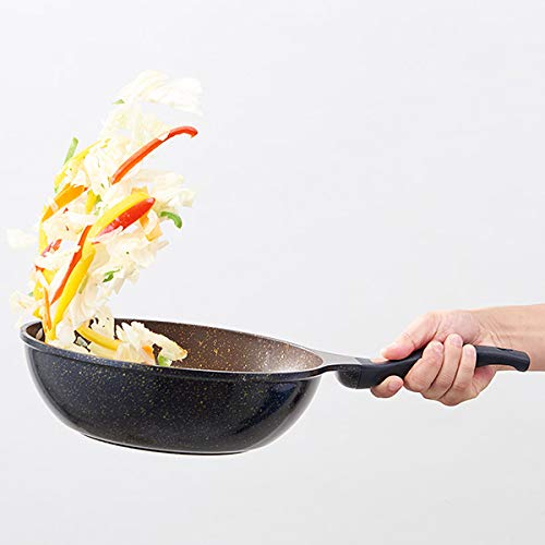 Aimedia aimia 28 cm Djup Marmorbelagd Stekpanna, Induktionskompatibel, 7-Lagers Marmorbeläggning, Guldbrun, 1008850