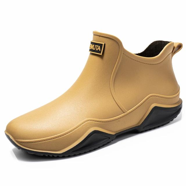 Zapatos de Lluvia Tobillo Mujer Zapatos Impermeables Botas de Lluvia Hombre Antideslizantes Resistentes al Desgaste Felpa Moda Cocina Verano