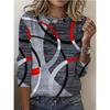 Women's T Shirt Long Sleeve Crew Neck Long Sleeve Tunic Modern Casual Geometric Print Regular Tops