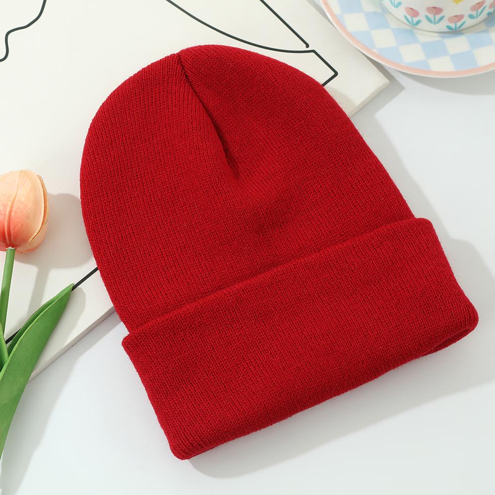 Korean Style Winter Acrylic Knit Hat - Modern Minimalist, Warm, Windproof, Fashionable, Versatile Wool Hat