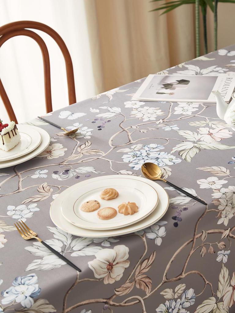 Față de masă American Country Retro cu margine din dantelă, pictură în ulei, pentru mese de cafea și de dining