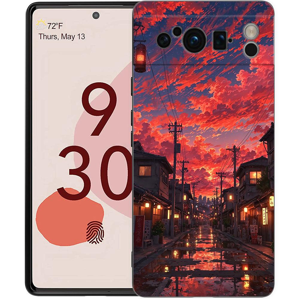 

модный художественный закатный свет картина Чехол для телефона для Google Pixel 9 8 9A 8A 7 7A 6 Pro XL 6A 5G Черный Мягкая задняя панель Роскошный ТПУ чехол Pixel 7A